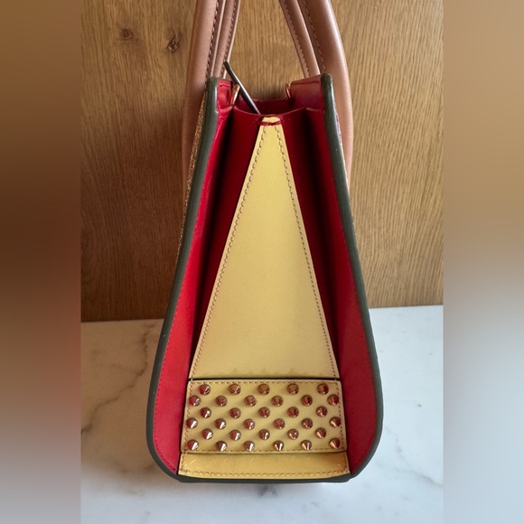 CHRISTIAN LOUBOUTIN - RARE! -  Paloma Watersnake Floral Studded Tote 9” no strap - Picture 5 of 15